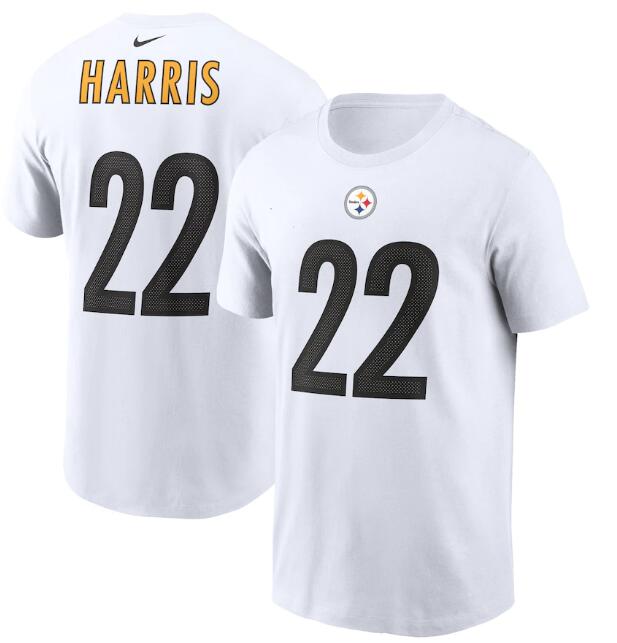 Men's Pittsburgh Steelers Active Player Custom White Name & Number T-Shirt